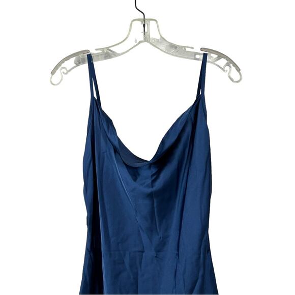 Shein Cowl Neck Blue Mini Slip Dress Size Small - Picture 3 of 11